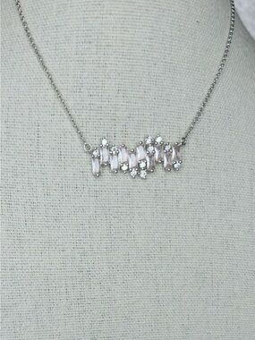Bomb Party light Morganite with cubic zirconia Necklace RBP6374